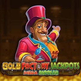 Gold Factory Jackpots Mega Moolah slot visual from Aurum Signature Studios available on yoyo-spin.com