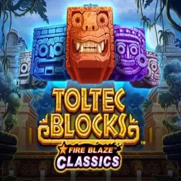 Fire Blaze: Toltec Blocks by Rarestone Gaming, showcased at yoyo-spin.com – game logo